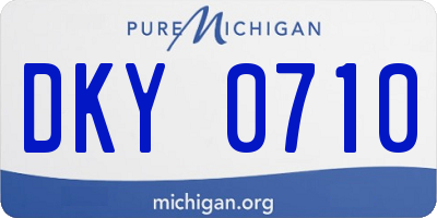 MI license plate DKY0710