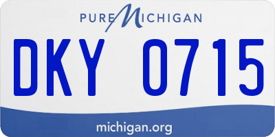 MI license plate DKY0715