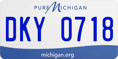 MI license plate DKY0718