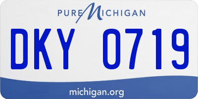 MI license plate DKY0719