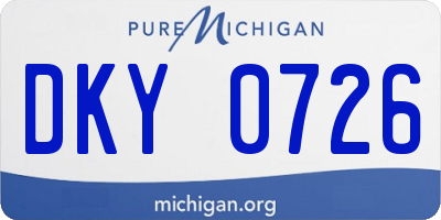 MI license plate DKY0726