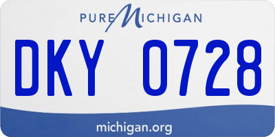 MI license plate DKY0728