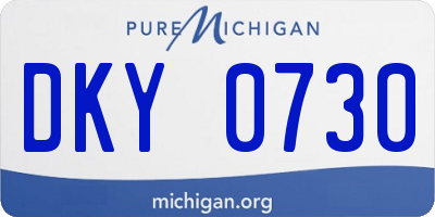 MI license plate DKY0730