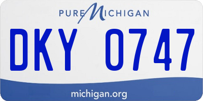 MI license plate DKY0747