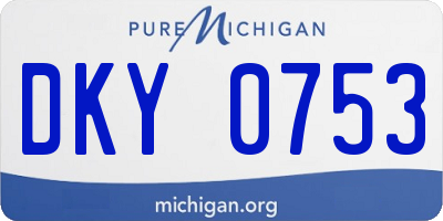 MI license plate DKY0753