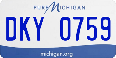 MI license plate DKY0759