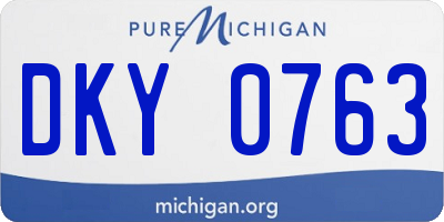 MI license plate DKY0763