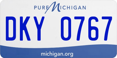 MI license plate DKY0767