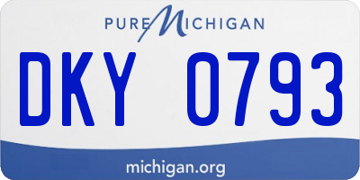 MI license plate DKY0793