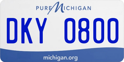 MI license plate DKY0800