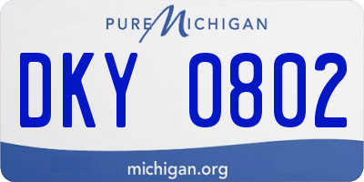 MI license plate DKY0802