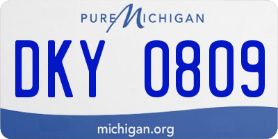 MI license plate DKY0809