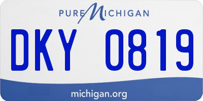 MI license plate DKY0819