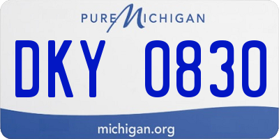 MI license plate DKY0830