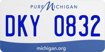 MI license plate DKY0832
