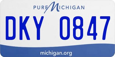 MI license plate DKY0847