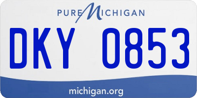 MI license plate DKY0853