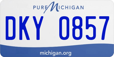 MI license plate DKY0857