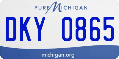 MI license plate DKY0865