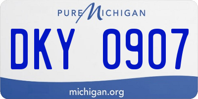MI license plate DKY0907