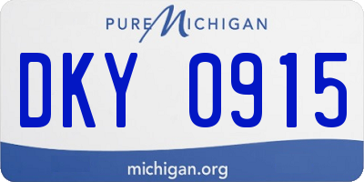 MI license plate DKY0915