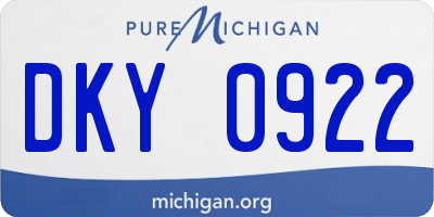 MI license plate DKY0922