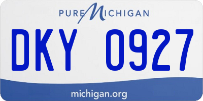 MI license plate DKY0927