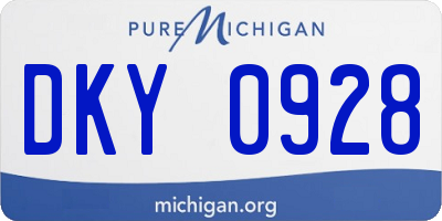 MI license plate DKY0928