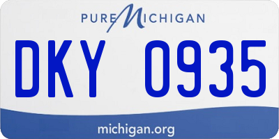 MI license plate DKY0935