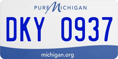 MI license plate DKY0937