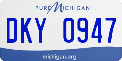 MI license plate DKY0947