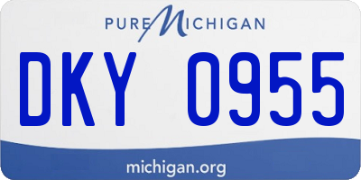 MI license plate DKY0955