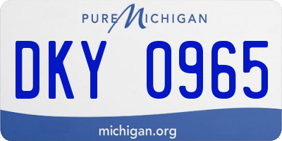 MI license plate DKY0965