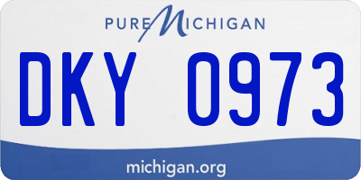 MI license plate DKY0973