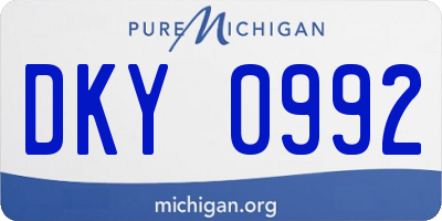 MI license plate DKY0992