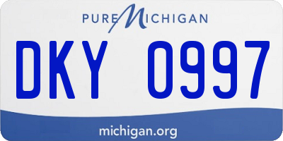 MI license plate DKY0997