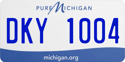 MI license plate DKY1004