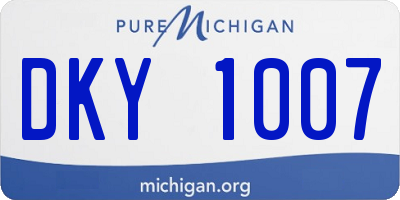 MI license plate DKY1007