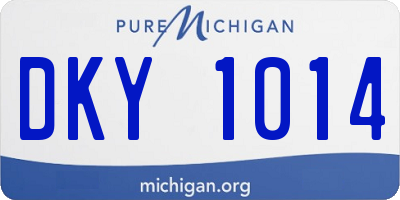 MI license plate DKY1014