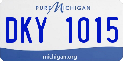 MI license plate DKY1015