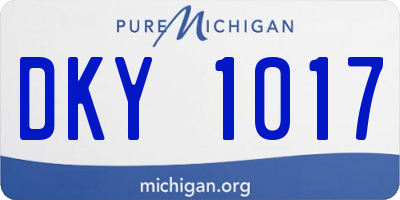 MI license plate DKY1017