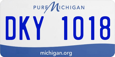 MI license plate DKY1018