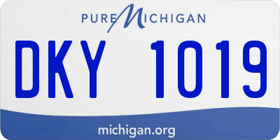 MI license plate DKY1019
