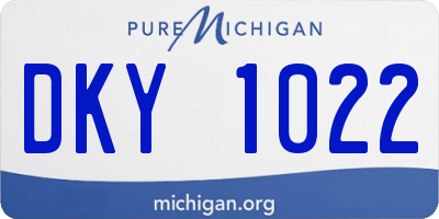 MI license plate DKY1022