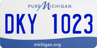MI license plate DKY1023