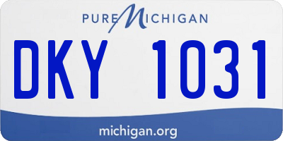 MI license plate DKY1031