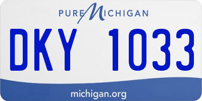 MI license plate DKY1033
