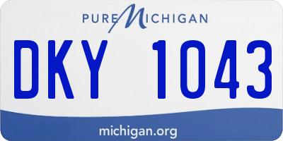 MI license plate DKY1043