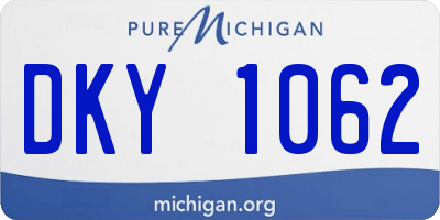 MI license plate DKY1062