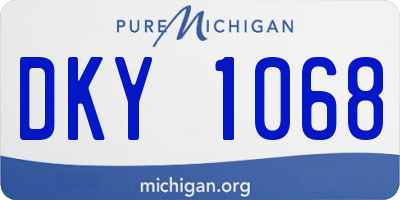 MI license plate DKY1068